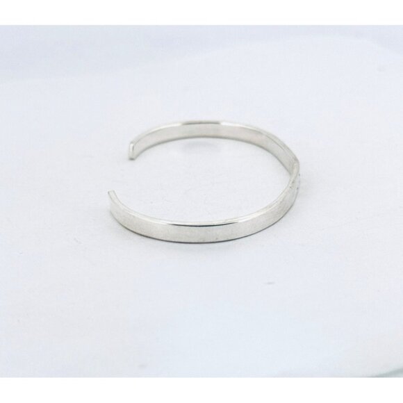 Estate Sterling Silver 925 Engraved "LOVE" Cuff Bracelet, Small Size, 6.87g - Picture 2 of 11